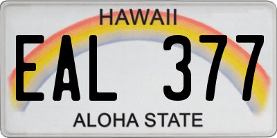 HI license plate EAL377