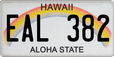 HI license plate EAL382