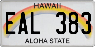 HI license plate EAL383