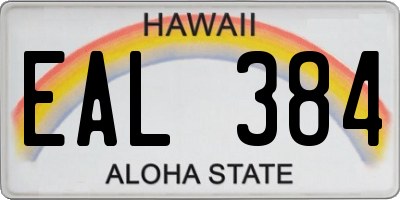 HI license plate EAL384