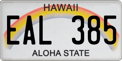 HI license plate EAL385