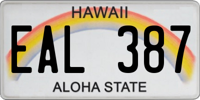 HI license plate EAL387