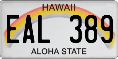 HI license plate EAL389