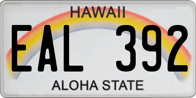 HI license plate EAL392