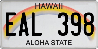 HI license plate EAL398