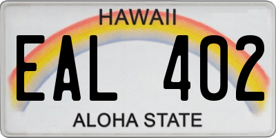 HI license plate EAL402