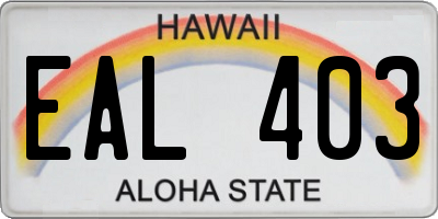 HI license plate EAL403