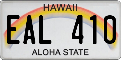 HI license plate EAL410