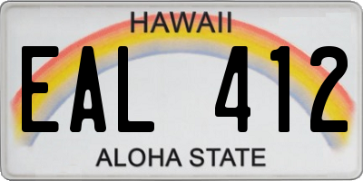 HI license plate EAL412