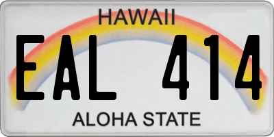 HI license plate EAL414