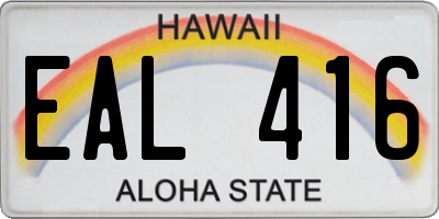 HI license plate EAL416