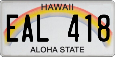 HI license plate EAL418