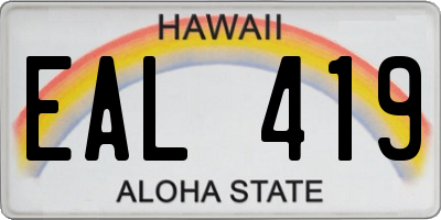 HI license plate EAL419