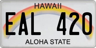 HI license plate EAL420