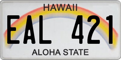 HI license plate EAL421