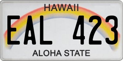 HI license plate EAL423