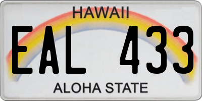 HI license plate EAL433