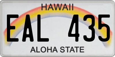 HI license plate EAL435