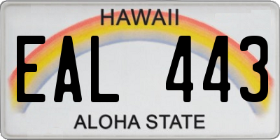 HI license plate EAL443