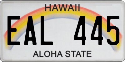 HI license plate EAL445