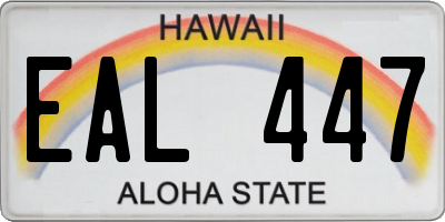 HI license plate EAL447