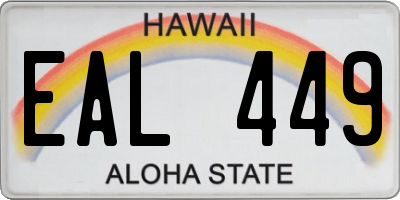 HI license plate EAL449