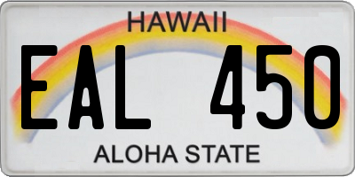 HI license plate EAL450