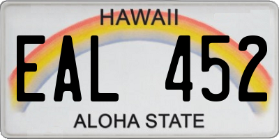 HI license plate EAL452