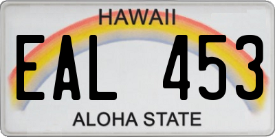 HI license plate EAL453