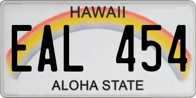 HI license plate EAL454