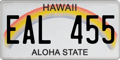 HI license plate EAL455