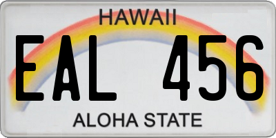 HI license plate EAL456