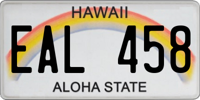 HI license plate EAL458