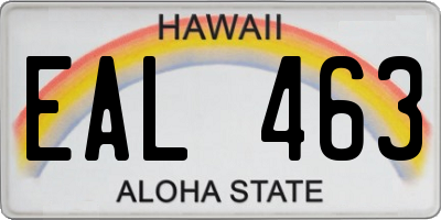 HI license plate EAL463