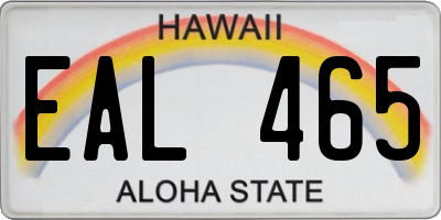 HI license plate EAL465