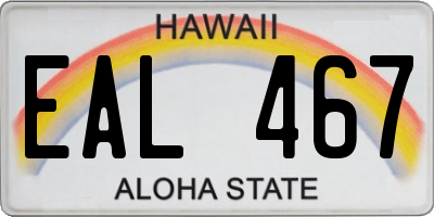 HI license plate EAL467