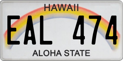 HI license plate EAL474