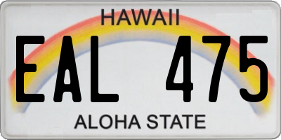 HI license plate EAL475