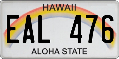 HI license plate EAL476