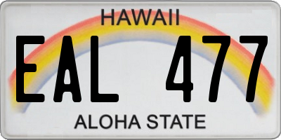 HI license plate EAL477