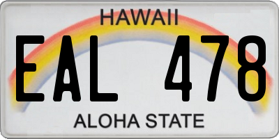 HI license plate EAL478