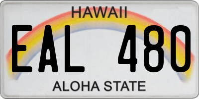 HI license plate EAL480