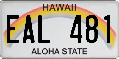 HI license plate EAL481