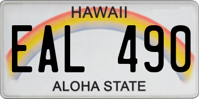 HI license plate EAL490