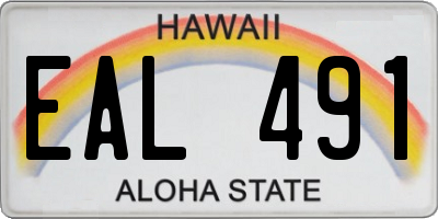 HI license plate EAL491