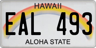 HI license plate EAL493