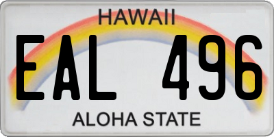 HI license plate EAL496