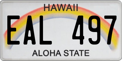 HI license plate EAL497