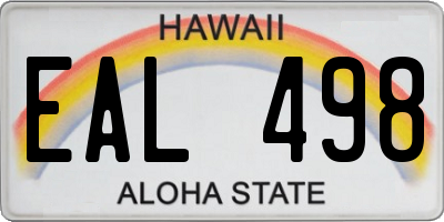 HI license plate EAL498