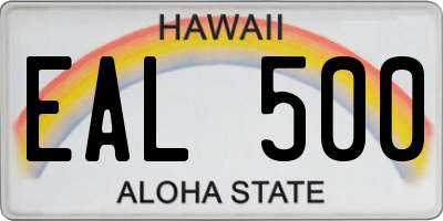 HI license plate EAL500